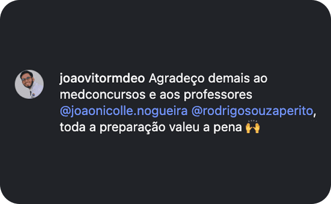Depoimento de aluno aprovado