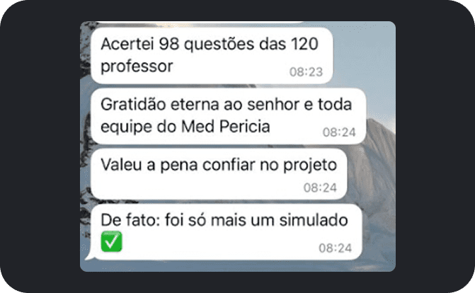 Depoimento de aluno aprovado