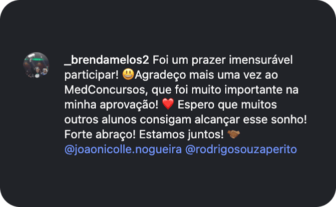 Depoimento de aluno aprovado