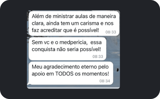 Depoimento de aluno aprovado