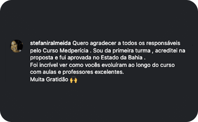 Depoimento de aluno aprovado