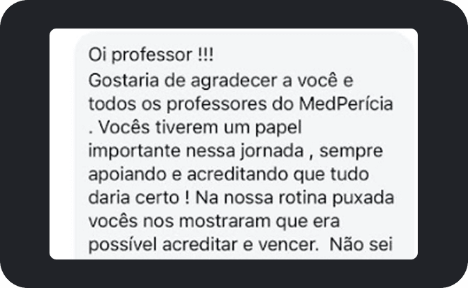 Depoimento de aluno aprovado