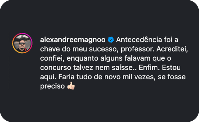 Depoimento de aluno aprovado