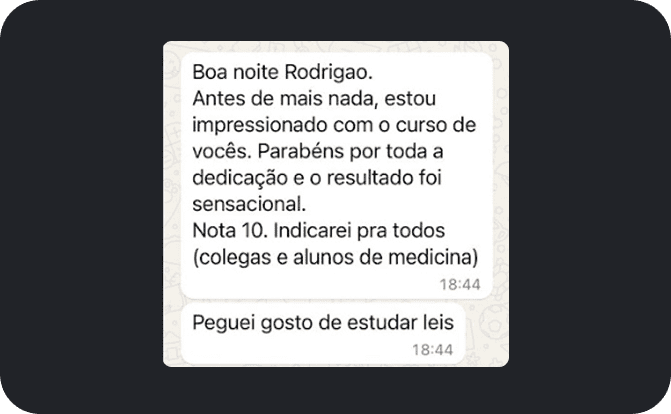 Depoimento de aluno aprovado