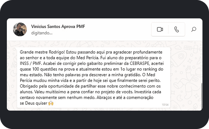 Depoimento de aluno aprovado